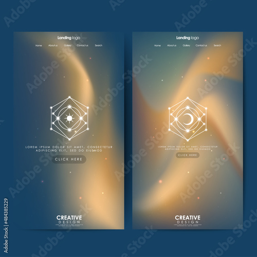 Page design inspiration with abstract background. Shades of golden gradient background pattern