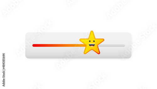 Level slider in flat style on white background. Flat vector. Arrow icon. Vector color icon