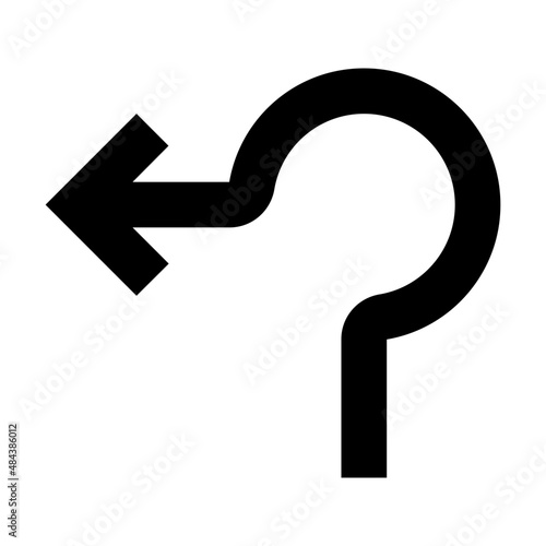 Roundabout Left Icon, Roundabout Left Symbol
