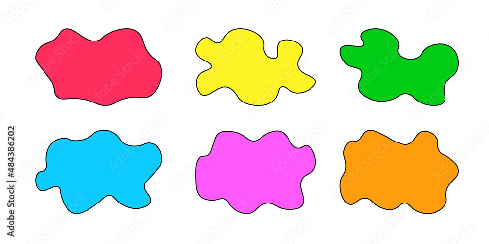 Multicolor elements blots shapes illustration vector set