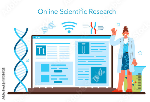 Bioengineering online service or platform. Biotechnology, gene therapy