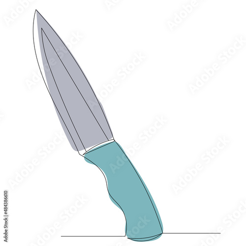 knife one line drawing, contour, vector, isolated