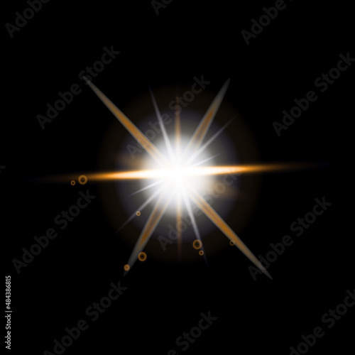 shining star, light on dark background