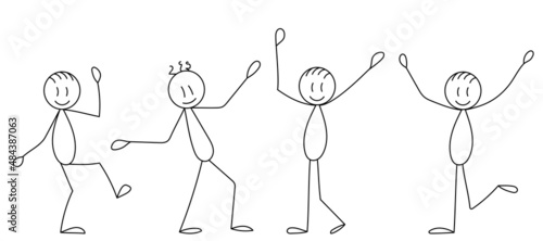 figure people rejoice set ,contour, vector
