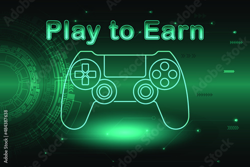 Game finance, play to earn technology design idea.