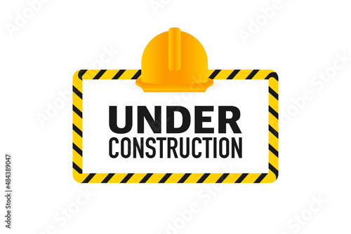 Flat illustration under construction for site design. Vector banner. Web banner