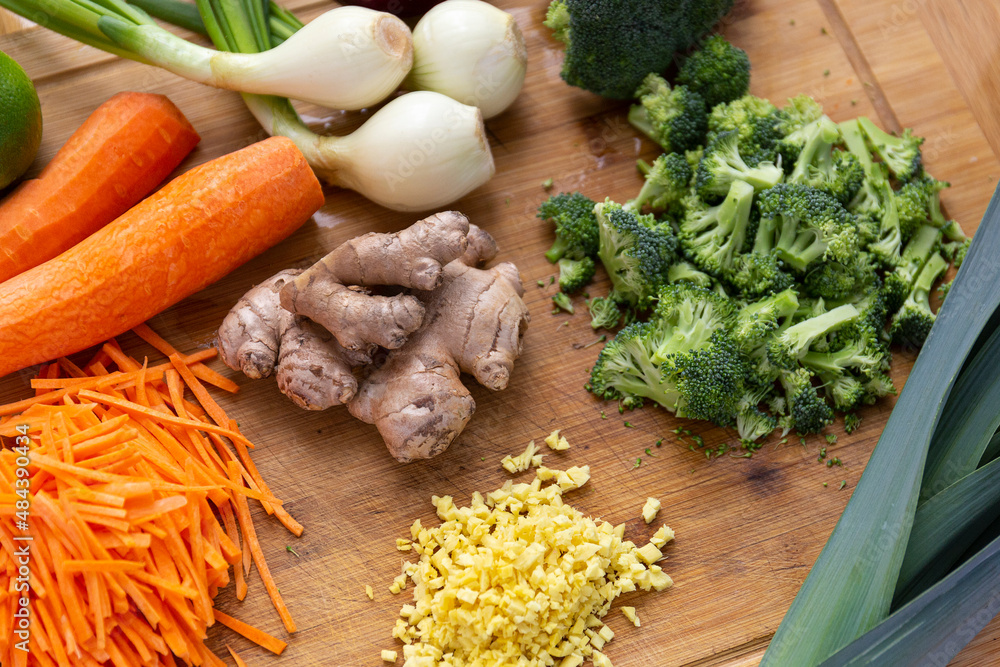 Vegetables on a cutting board, healthy food
