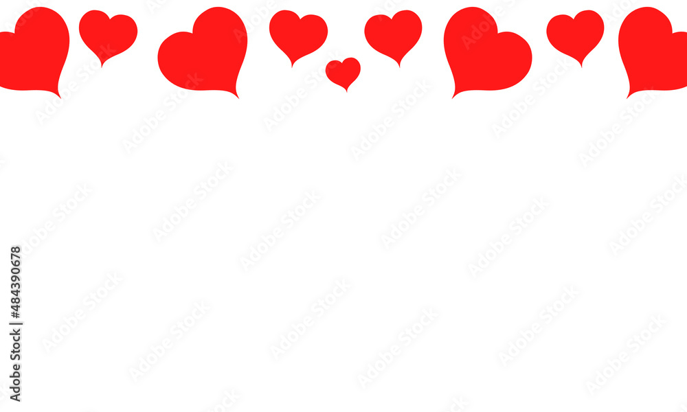 white background with love icon set on top