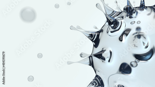 Coronavirus 3D render illustration  retrovirus on gray background photo