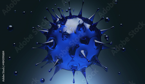 Coronavirus 3D render illustration  Molecule, a particle of a retrovirus photo