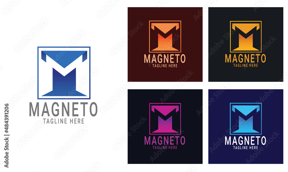 Naklejka premium Magneto M Letter Logo