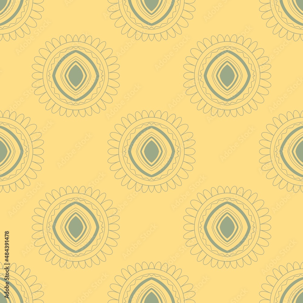 Abstract seamless mandala pattern for fabrics and textiles and packaging and gifts and cards and linens