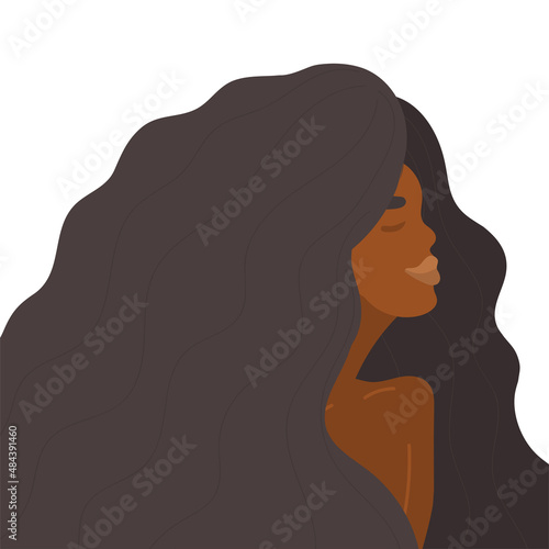 Abstract woman portrait. Afro american black skin girl. Afro woman, American african woman, Black woman, Curly hair, African girls, Beautiful Black Woman, Dark, Africa, Girl face, Curly hair