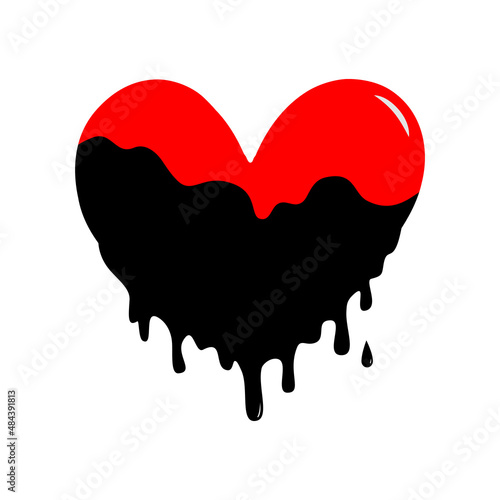 Purification of the mind. Clear and purify the heart and soul. The stain of blackness is like a spiritual sin that covers a pure heart. The concept of morals and ethics. Vector illustration symbol.