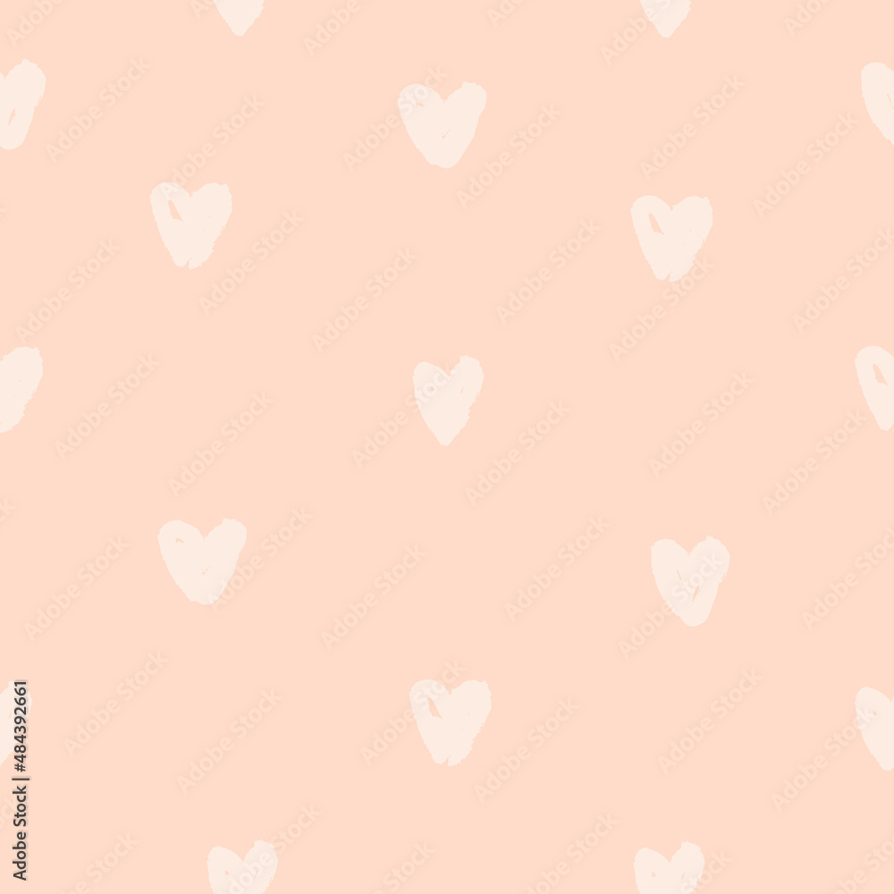 Seamless pattern with hearts. Trendy texture with a jumble of hearts. Abstract background with love theme.