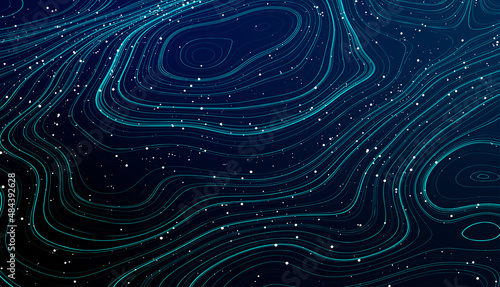 Abstract flowing lines background for your design project. Vector illustration. Wallpaper. Futuristic background. Business.
