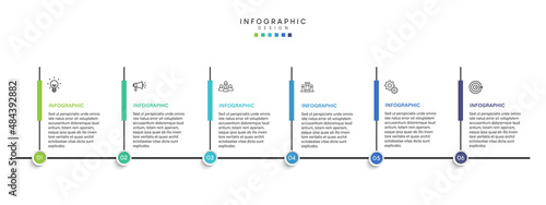 Steps business timeline process infographic template design with icons