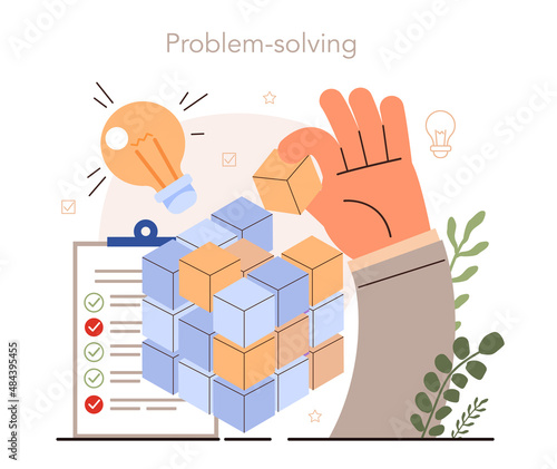 Soft skills concept. Business people or employee with problem- solving skill.