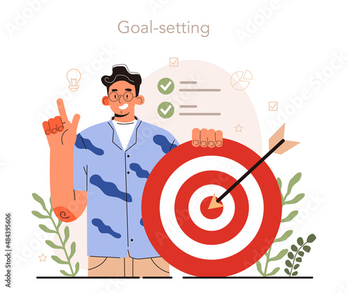 Soft skills concept. Business people or employee with goal-setting skill.