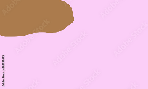 peach background with brown bubble abstract in the top corner