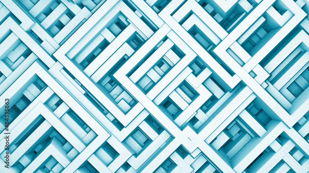 Fantastic maze top view D render illustration Fantastic maze top view D render illustration