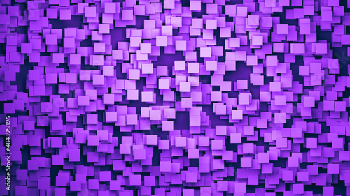 Lots of squares on a dark background 3d render illustration