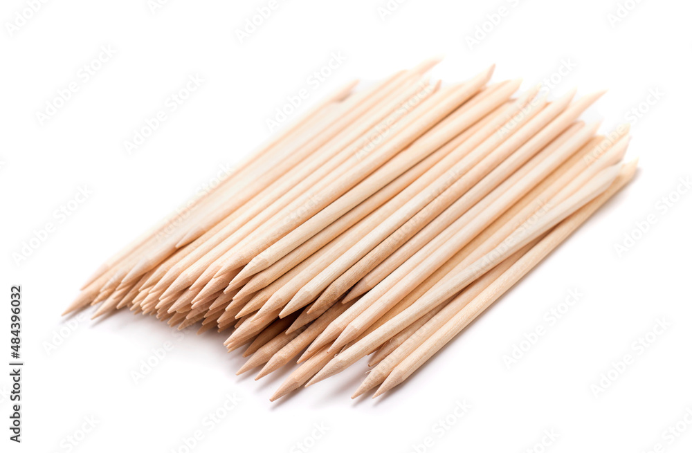 Wooden manicure sticks isolated on white background Wooden manicure sticks isolated on white background