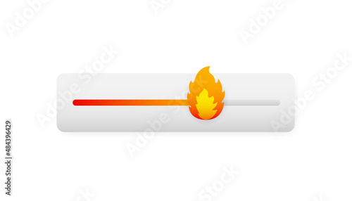 Level slider in flat style on white background. Flat vector. Arrow icon. Vector color icon
