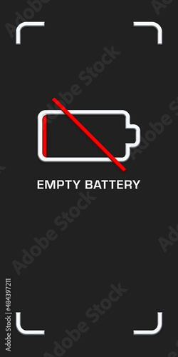 Empty Battery Screen Graphic in portrait format