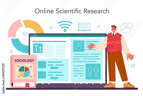 Sociologist online service or platform. Social relationship and culture
