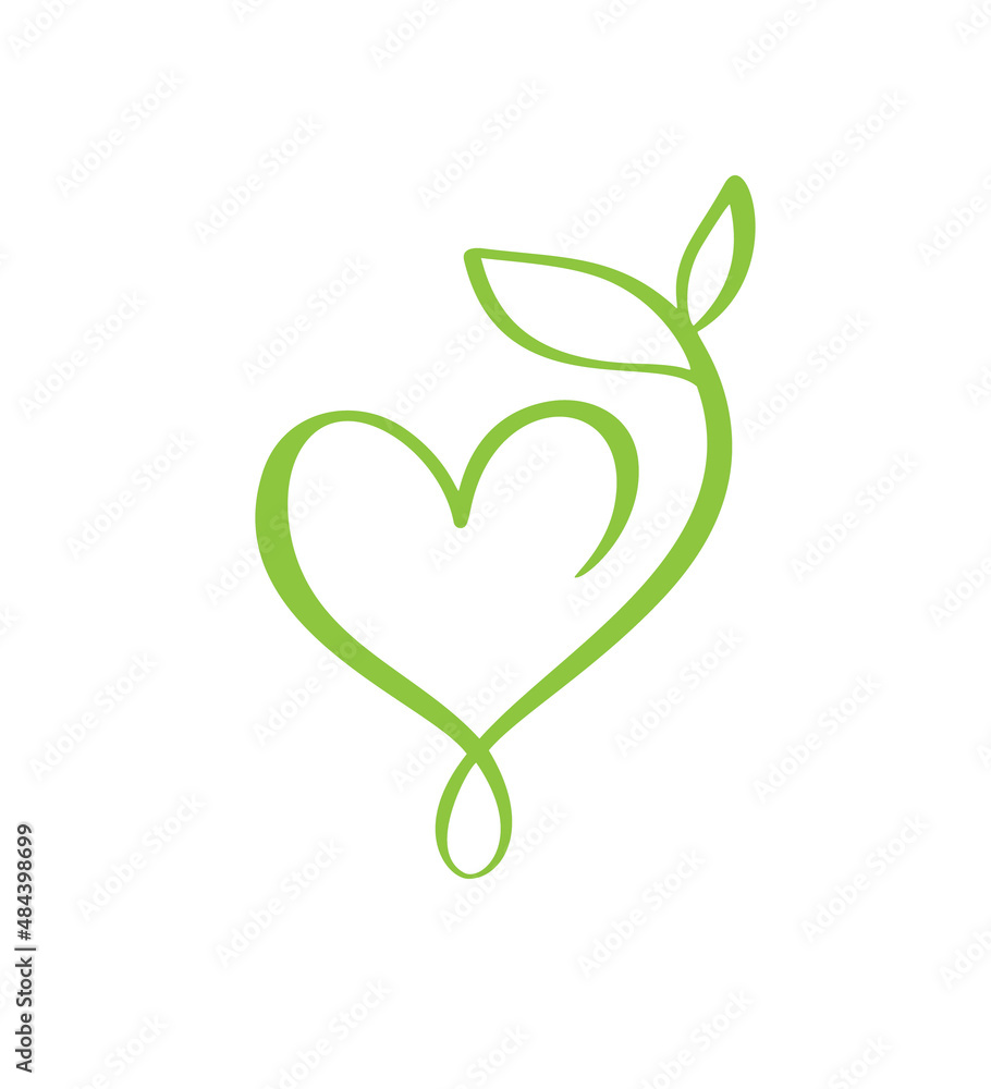 better life organic logo concept with rounded leaves and v people shape  Stock Vector