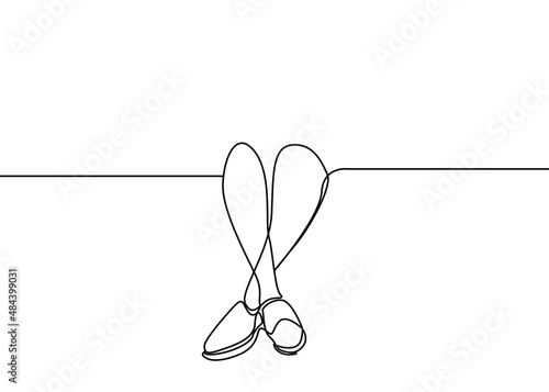 person dangling her legs drawing concept