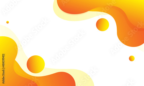 Liquid color background design. Orange elements with fluid gradient. Dynamic shapes composition. Vector illustration
