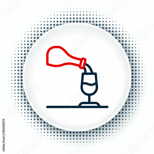 Line Wine tasting, degustation icon isolated on white background. Sommelier. Smells of wine. Colorful outline concept. Vector