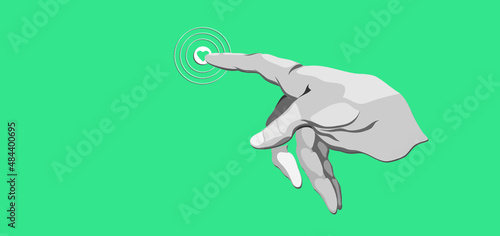 vector hand touches something like heart