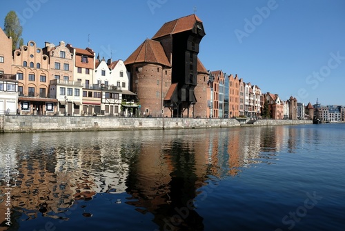  Old Town in Gdansk and Motlawa river with ships.