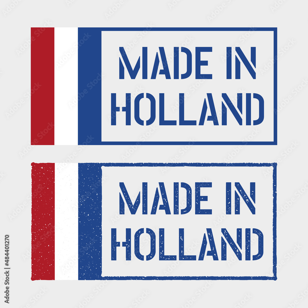 Fototapeta premium made in Netherlands stamp set, Holland product emblem
