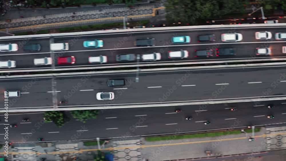 Drone Shot Tracking Traffic On Jakarta Highway Drone Shot Tracking Traffic On Jakarta Highway