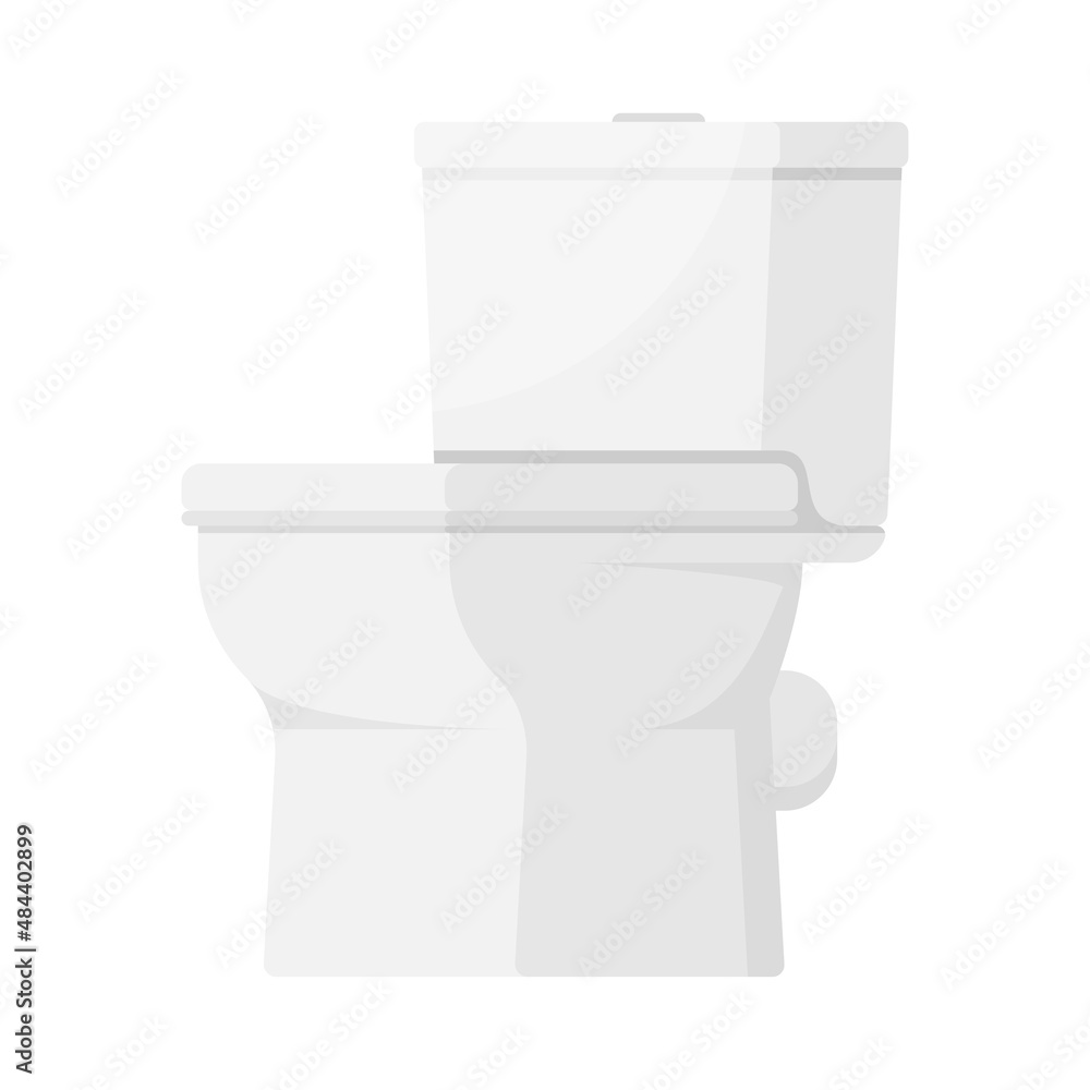 Classic white ceramic plumbing toilet isometric vector illustration