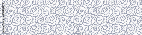  French blue floral linen seamless pattern with 2 tone country cottage style botanical motif. Simple vintage rustic fabric textile effect. Primitive modern shabby chic design.