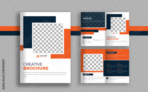 Clean corporate business bi fold brochure