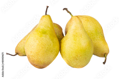 pear close-up. pear isolated on white background with clipping path. whole pear fruit.