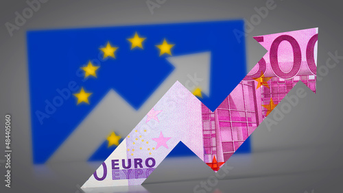 Inflation in der EU - Geldgraph steigt nach oben photo