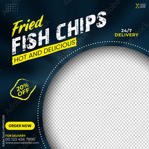 Social media banner design template for food promotion