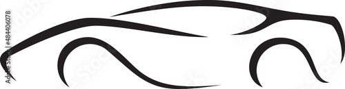 Black Sport Car Silhouette Vector Illustration