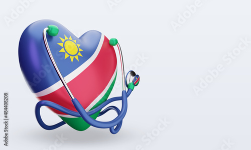 3d world health day Namibia flag rendering left view