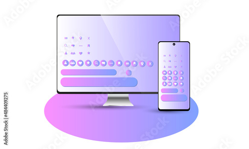 Mobile app. Icon style for the application. Mobile Application Development