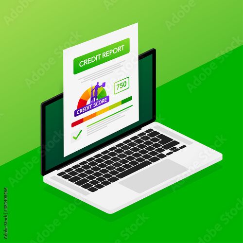 Credit score concept icon. Document concept.Vector illustration design