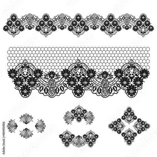 Graceful black lace for advertising and design