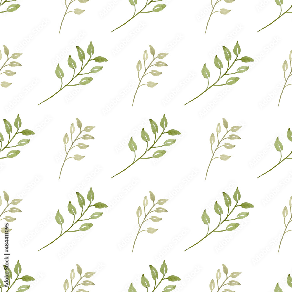 Watercolor leaf seamless pattern Watercolor leaf seamless pattern